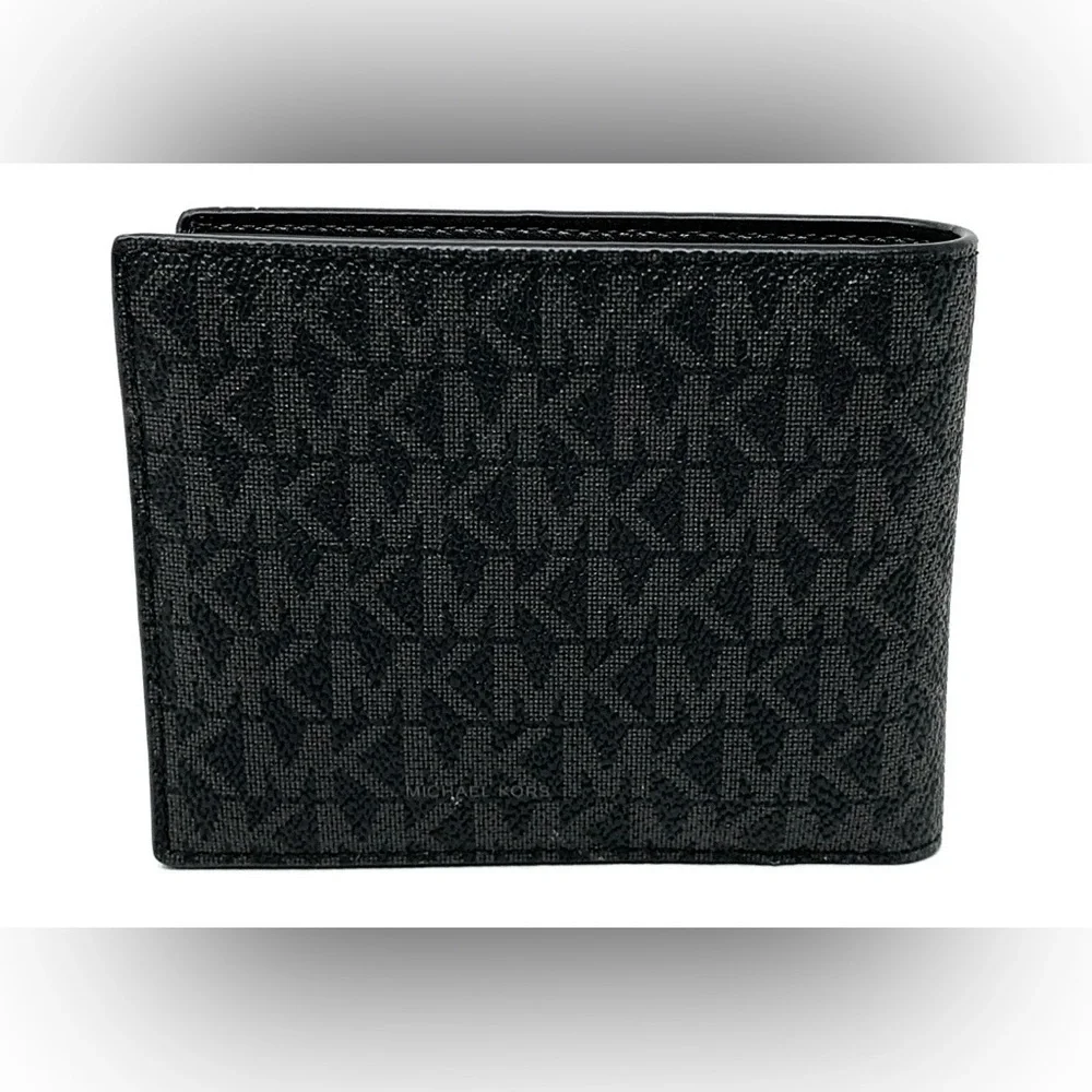 Michael Kors Black Signature Bi-Fold Card & Key Holder